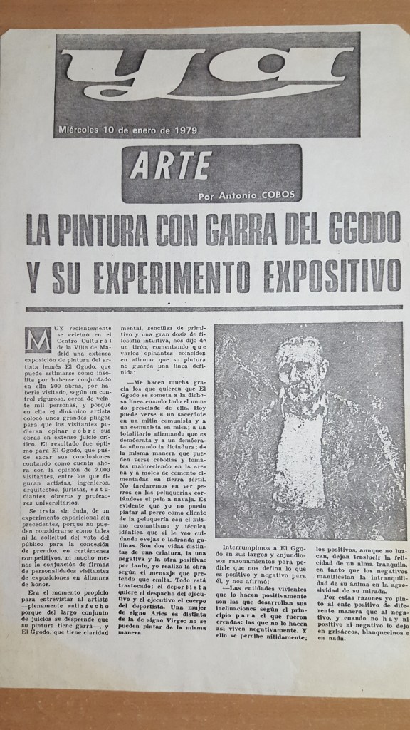 La pintura con garra de [EL] GGODO y su experimento expositivo, newspaper clipping.